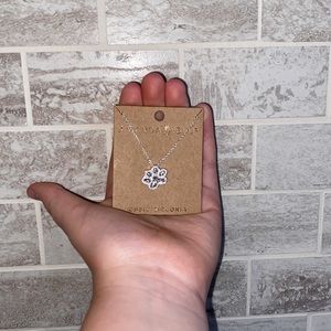 Brand new, Gorgeous Sterling Silver Cubic Zirconia Cz Paw Print Necklace